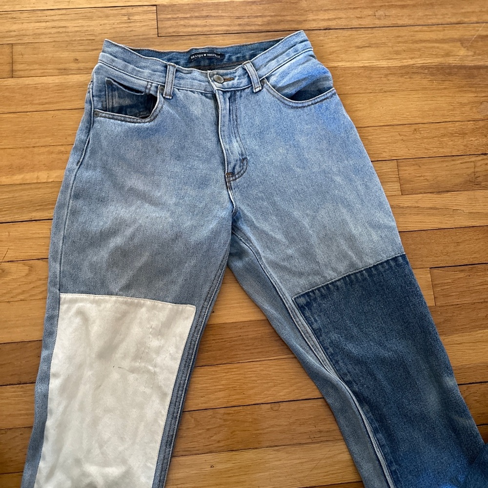 Two-Tone Patchwork Jeans - image 3